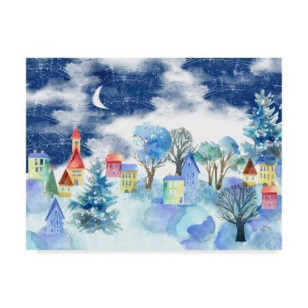 Lisa Powell Braun 'Winter Village' Canvas Art,35x47